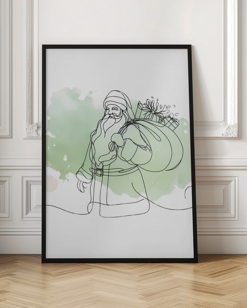 Christmas wall art with green accents - set of 3 prints - Drawnify