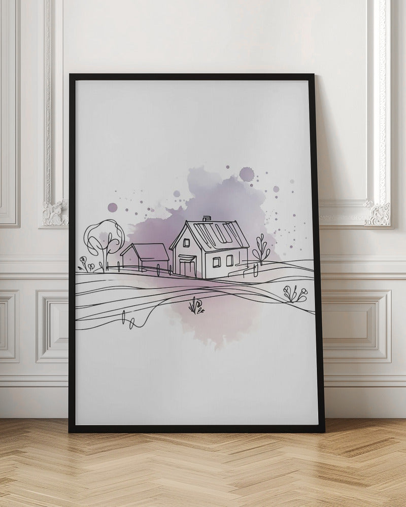 Realtor office wall art with purple accents - set of 3 prints - Drawnify