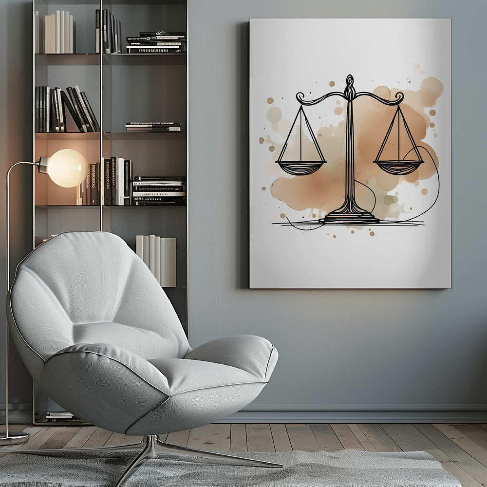 Lawyer office wall art with brown accents - set of 3 prints - Drawnify