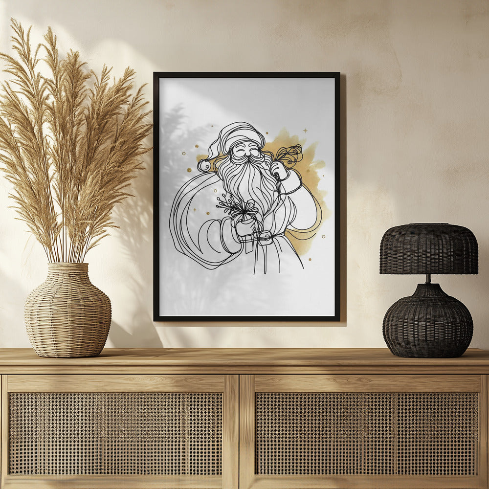 Christmas wall art with gold accents - set of 3 prints - Drawnify