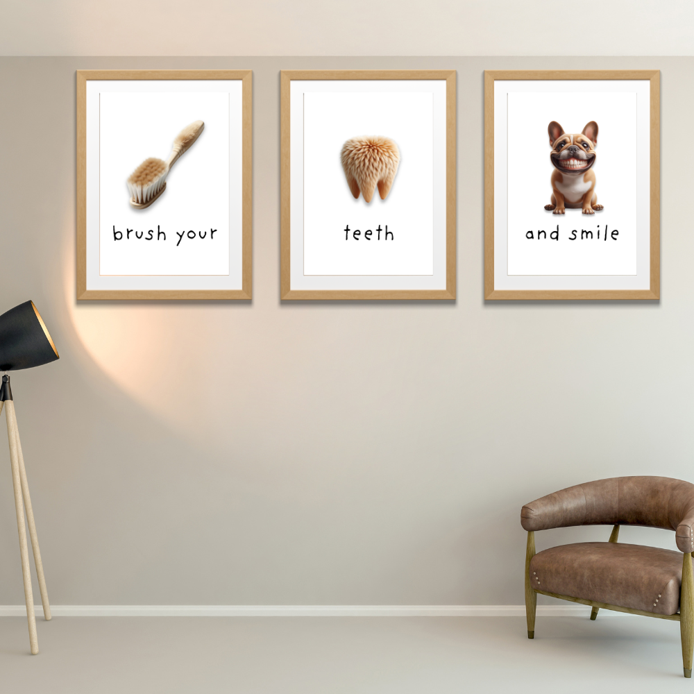 Dentist rooms digital wall art - set of 3 prints