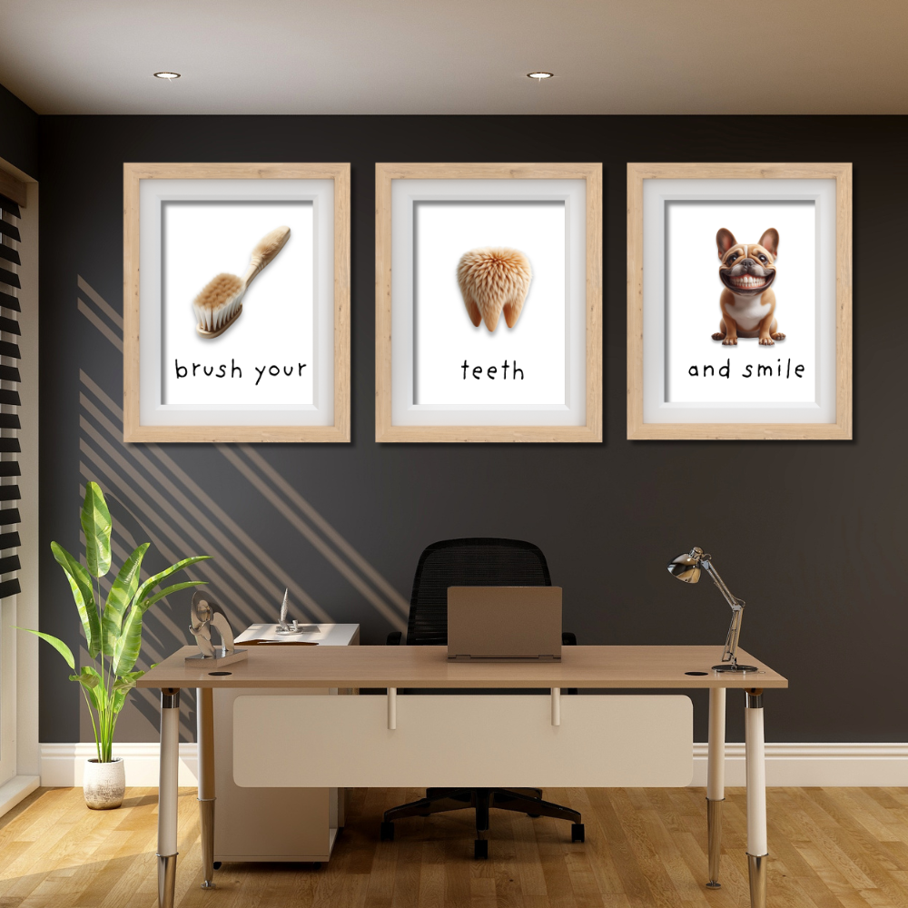 Dentist rooms digital wall art - set of 3 prints