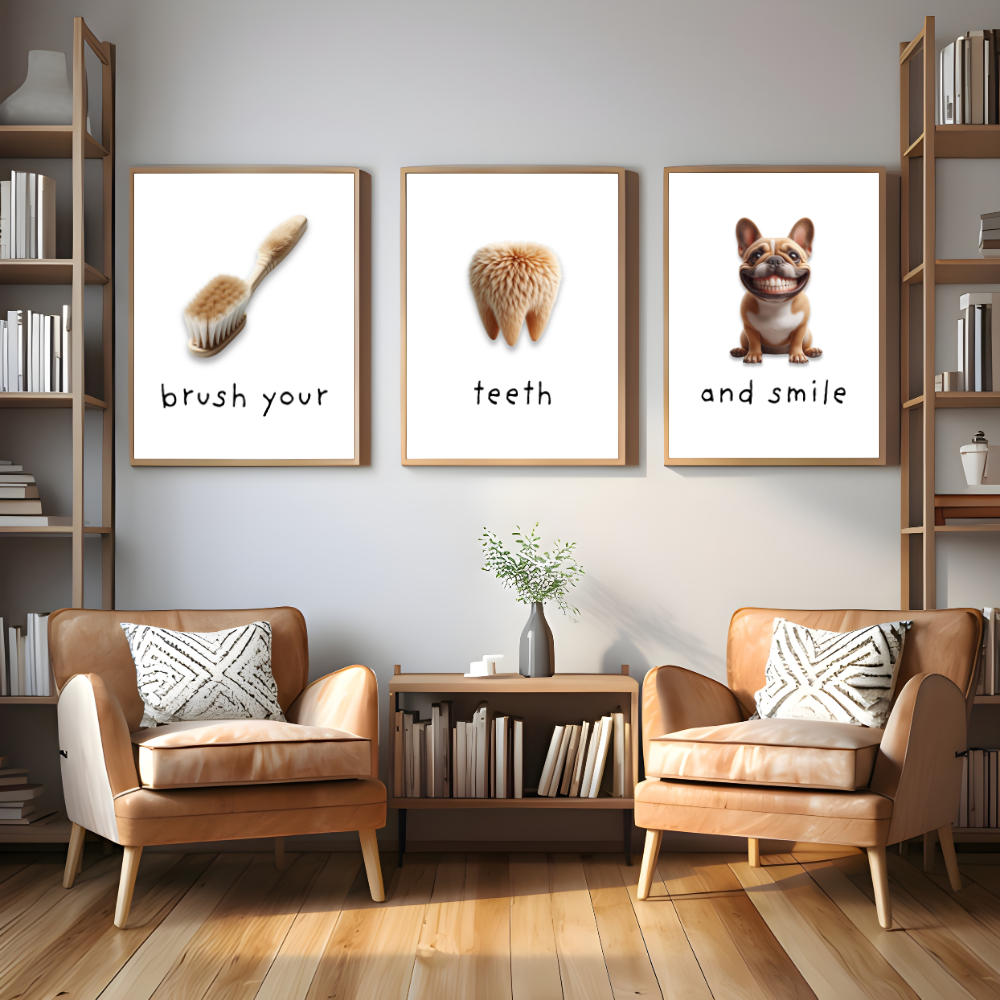 Dentist rooms digital wall art - set of 3 prints