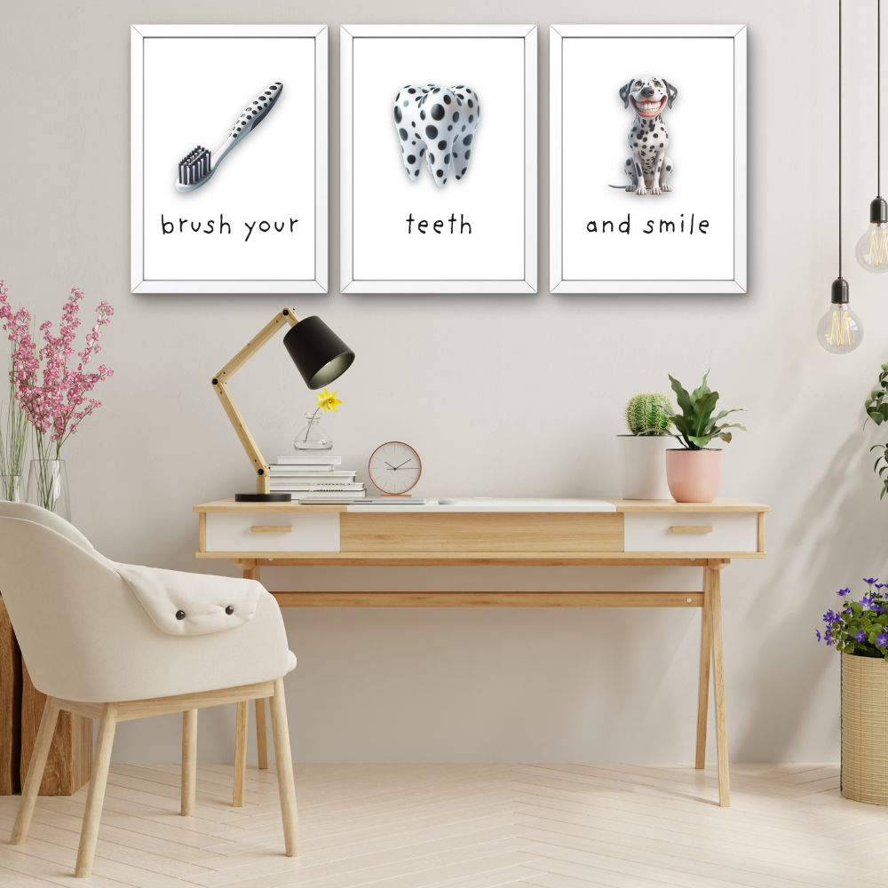 Dentist rooms digital wall art - set of 3 prints