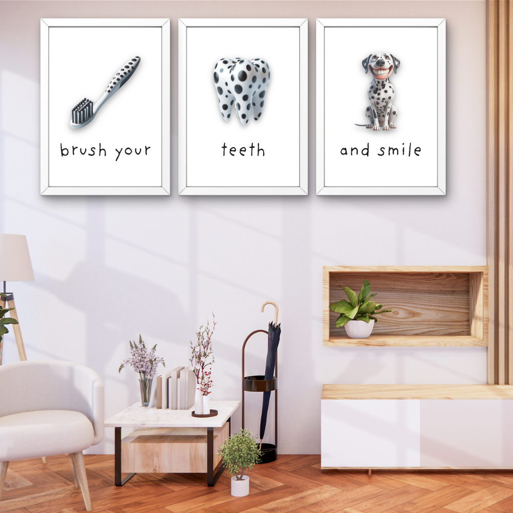 Dentist rooms digital wall art - set of 3 prints