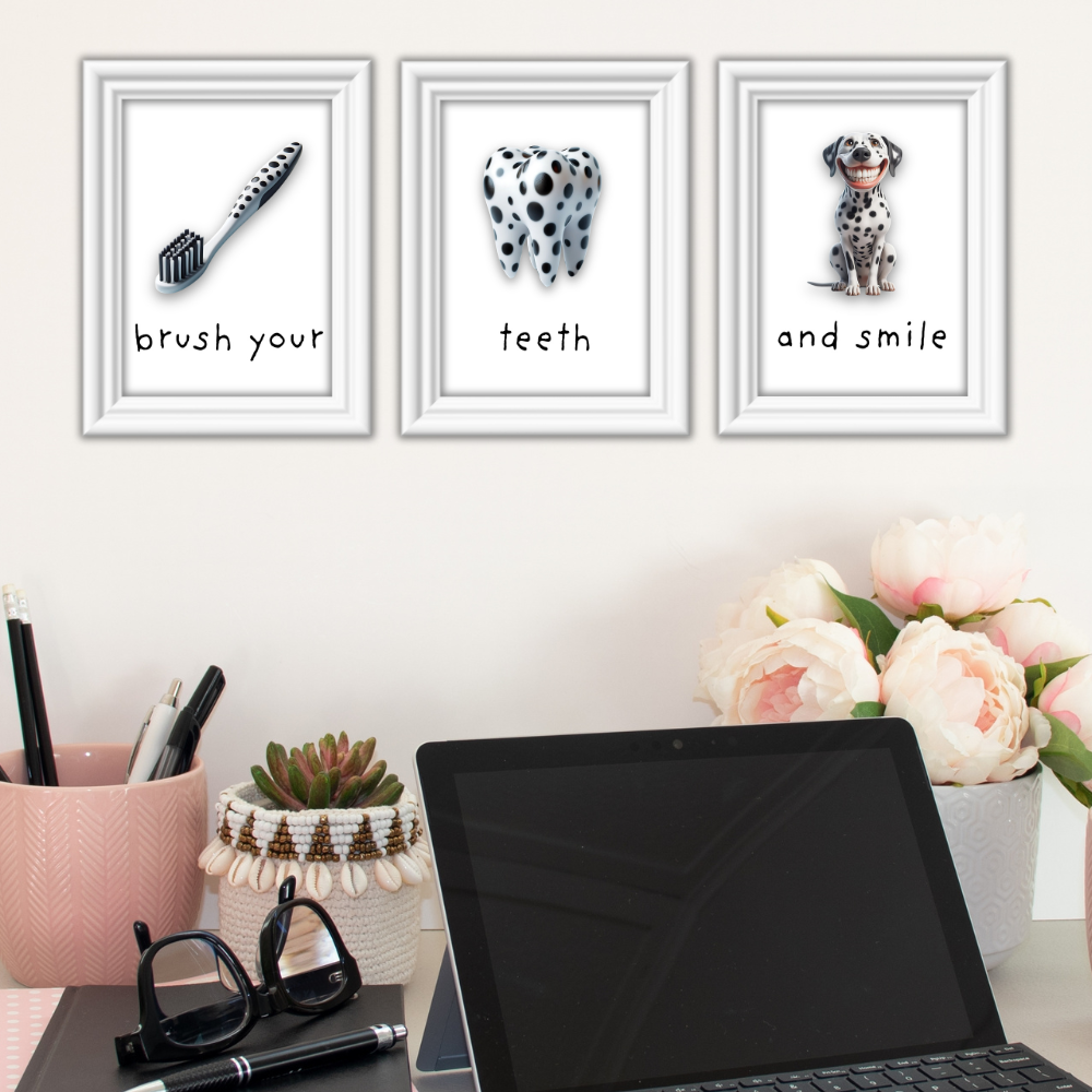 Dentist rooms digital wall art - set of 3 prints