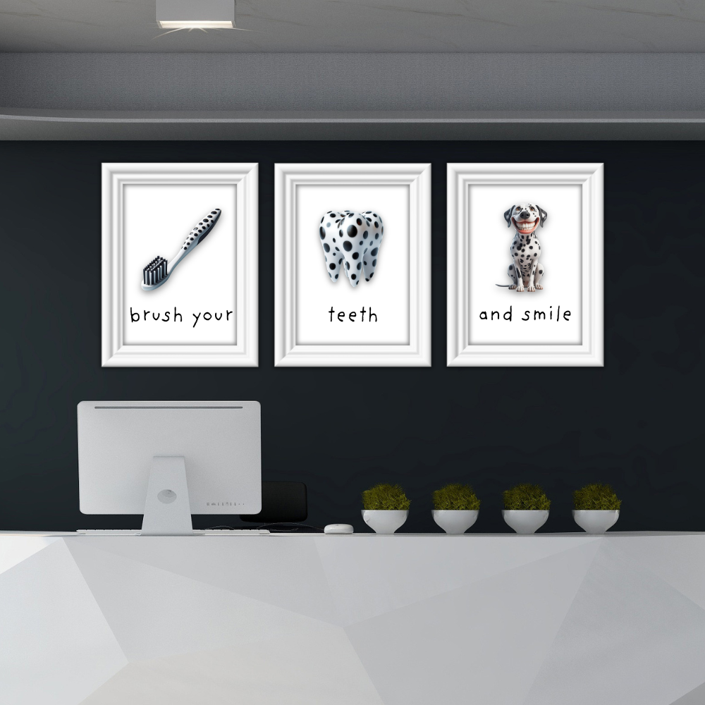 Dentist rooms digital wall art - set of 3 prints