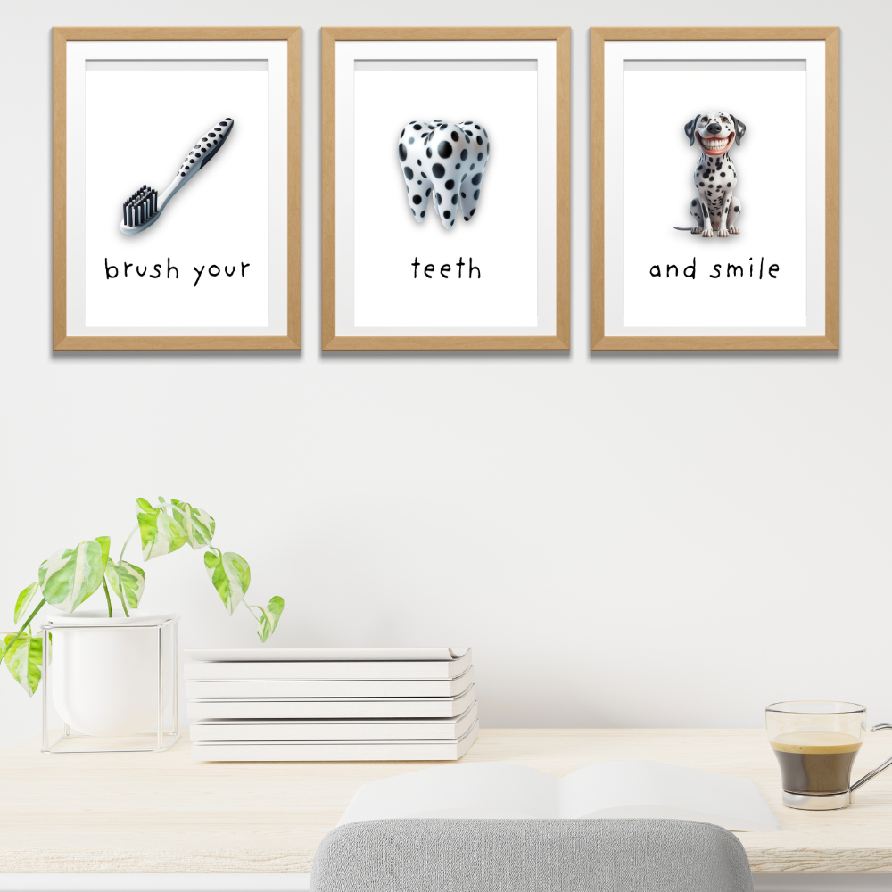 Dentist rooms digital wall art - set of 3 prints