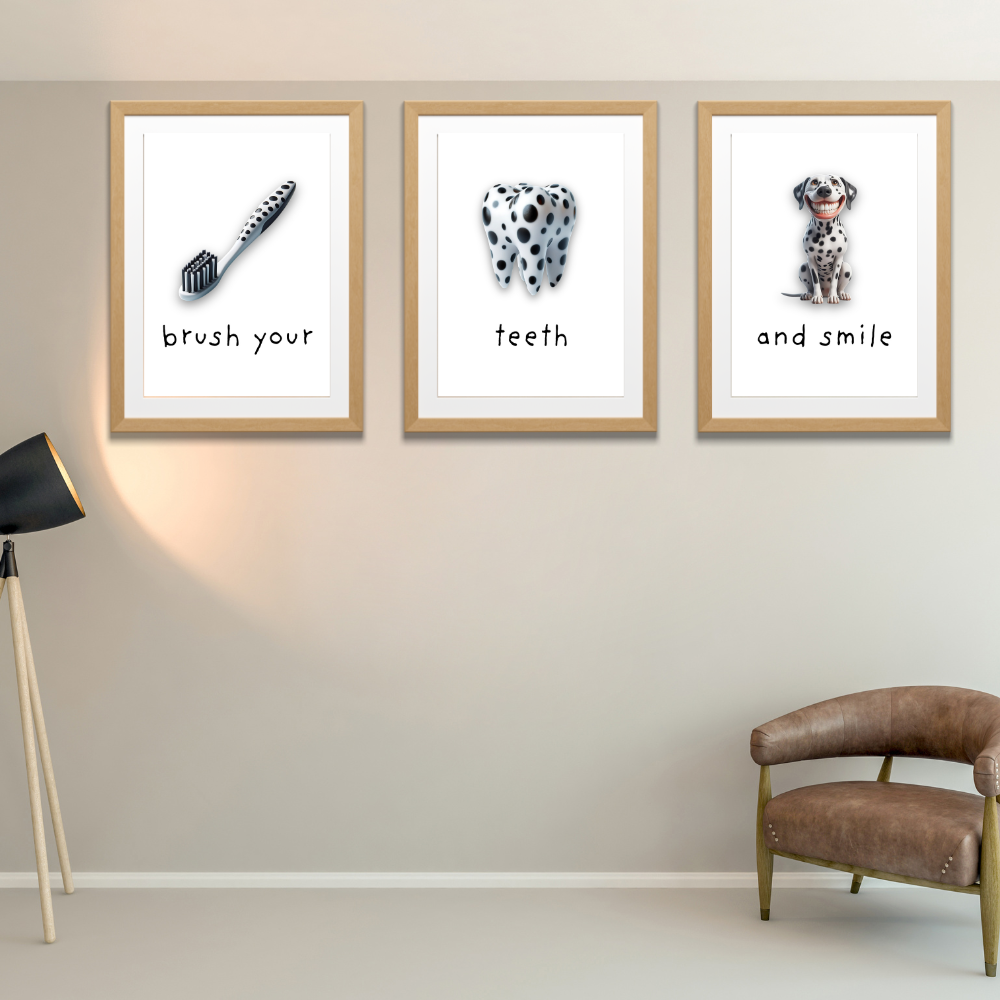 Dentist rooms digital wall art - set of 3 prints