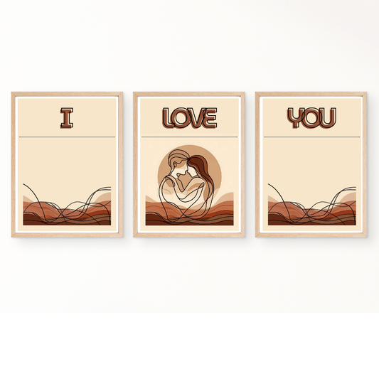 Valentines digital wall art - set of 3 prints