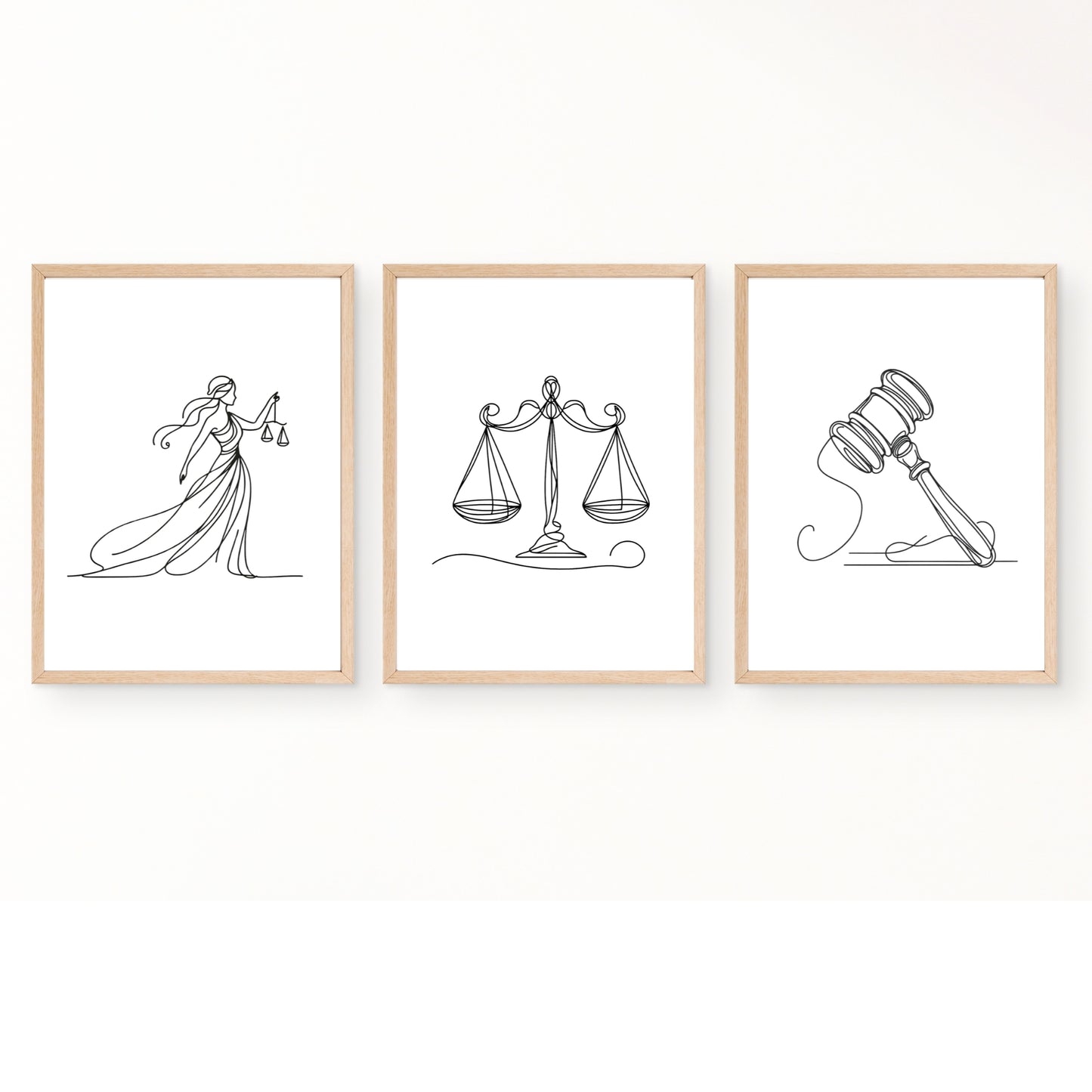 Lawyer office wall art - set of 3 prints - Drawnify