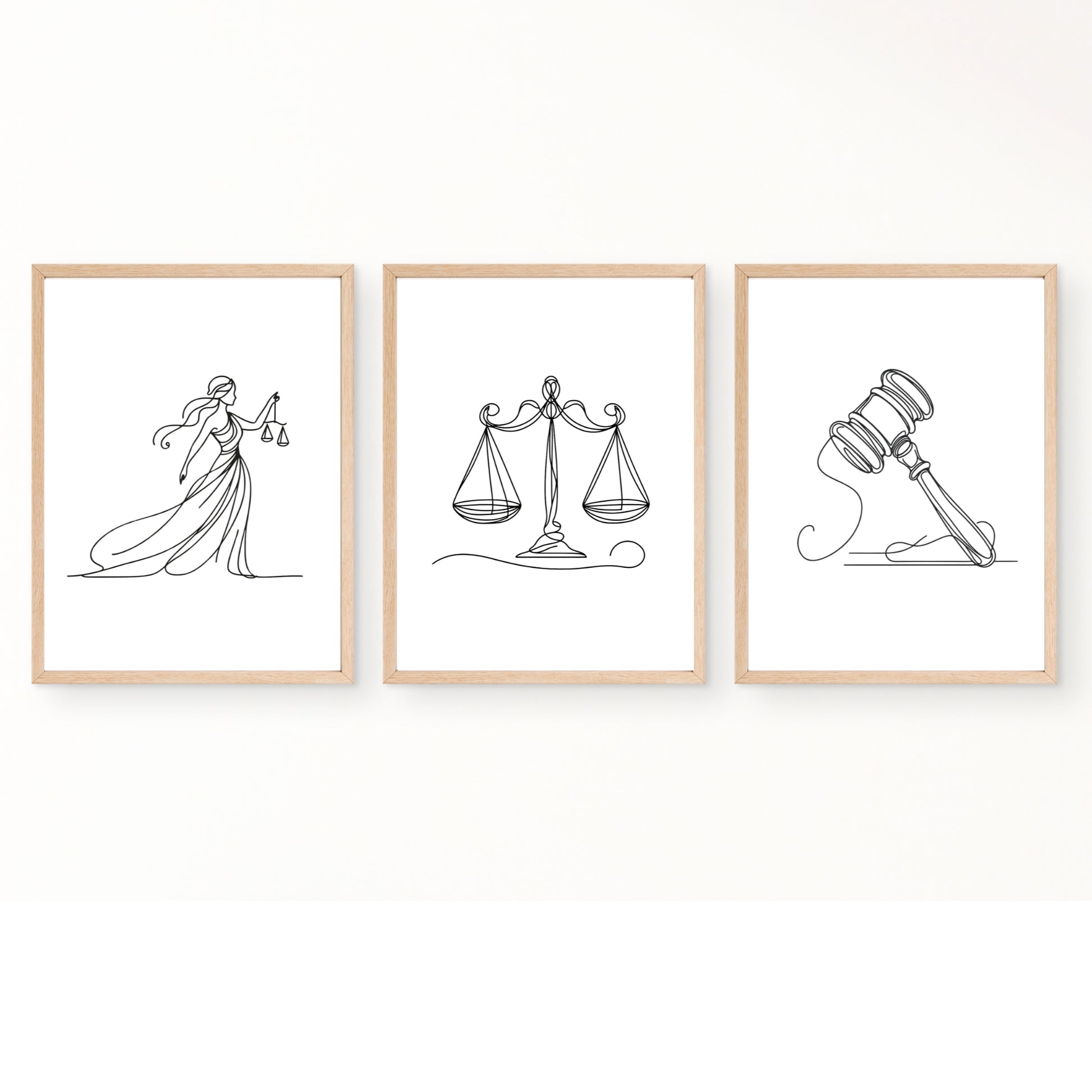 Lawyer office wall art - set of 3 prints - Drawnify