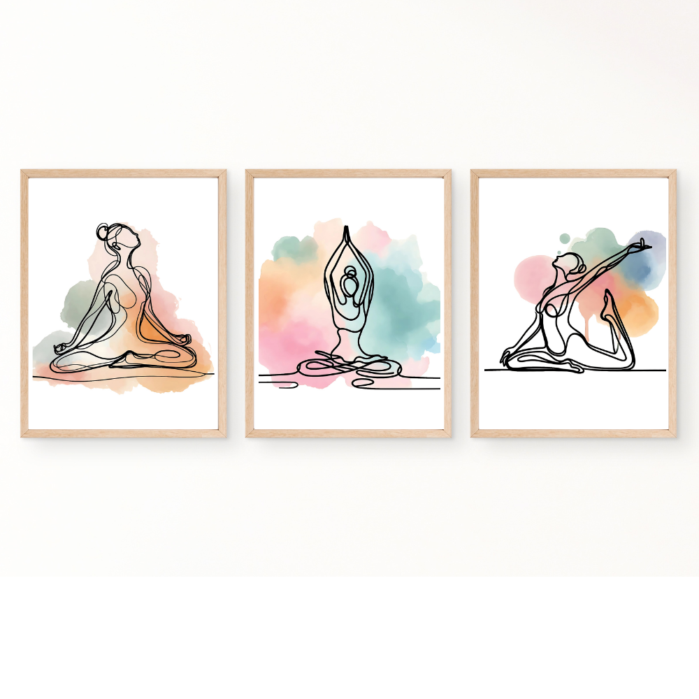 Yoga posters - set of 3 prints