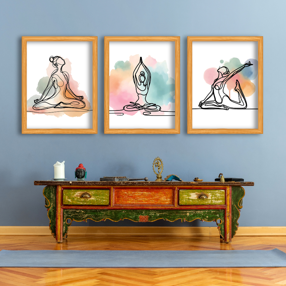 Yoga posters - set of 3 prints