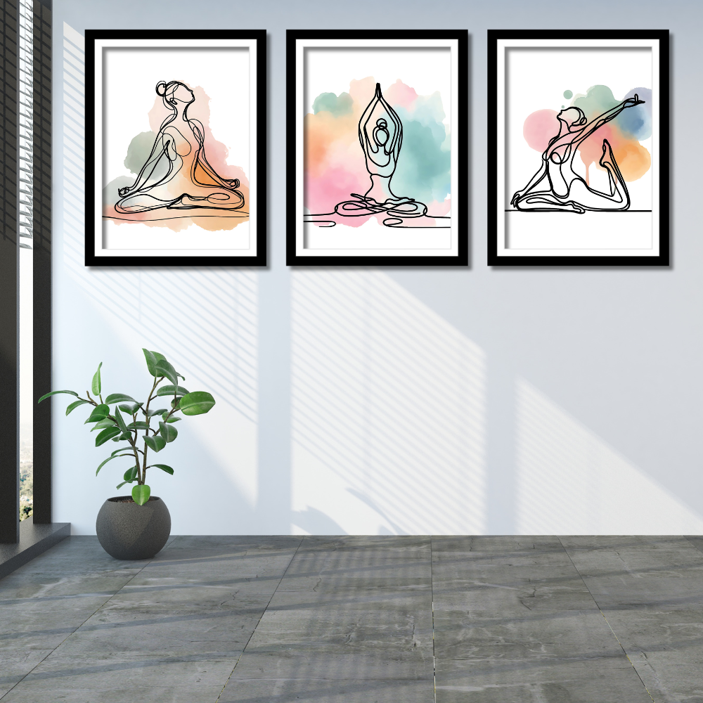 Yoga posters - set of 3 prints