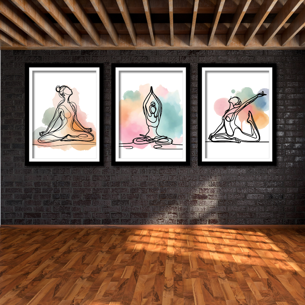 Yoga posters - set of 3 prints