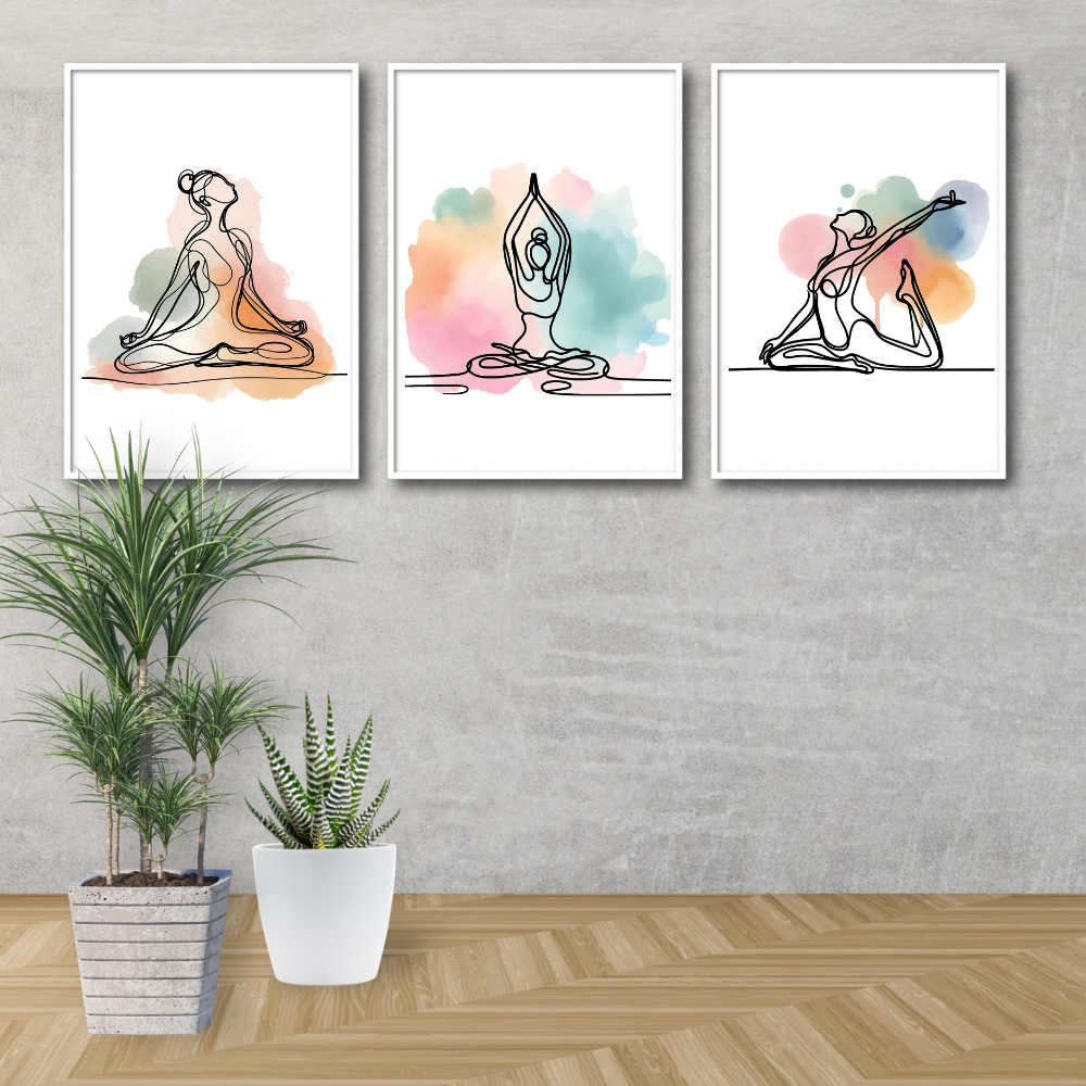 Yoga posters - set of 3 prints