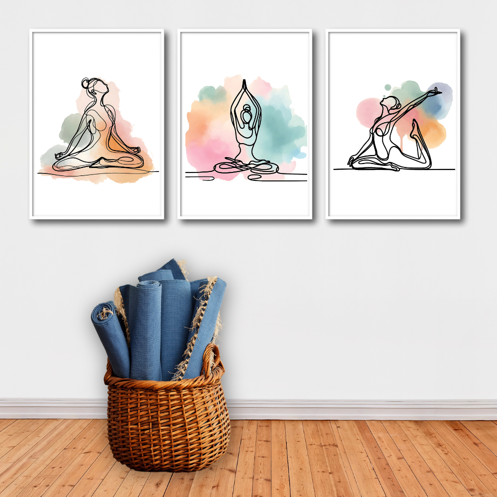 Yoga posters - set of 3 prints