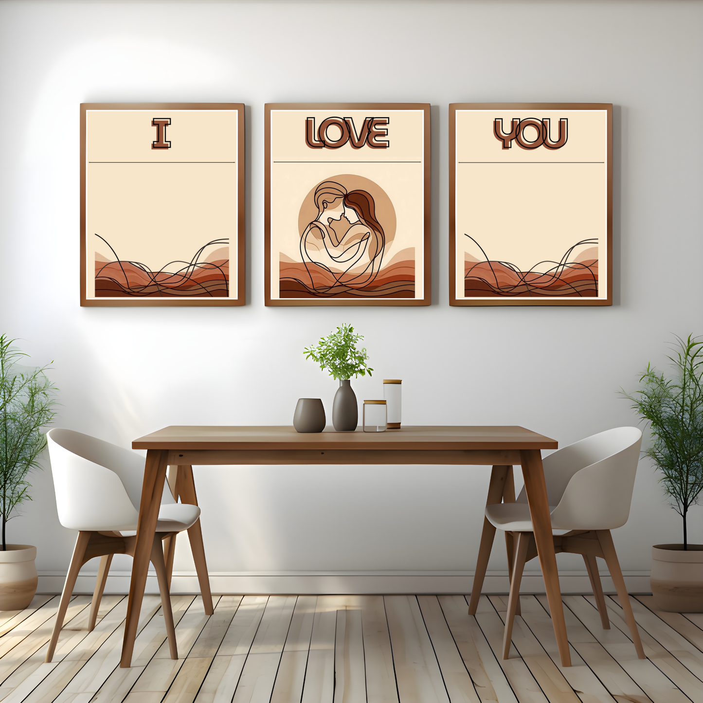 Valentines digital wall art - set of 3 prints