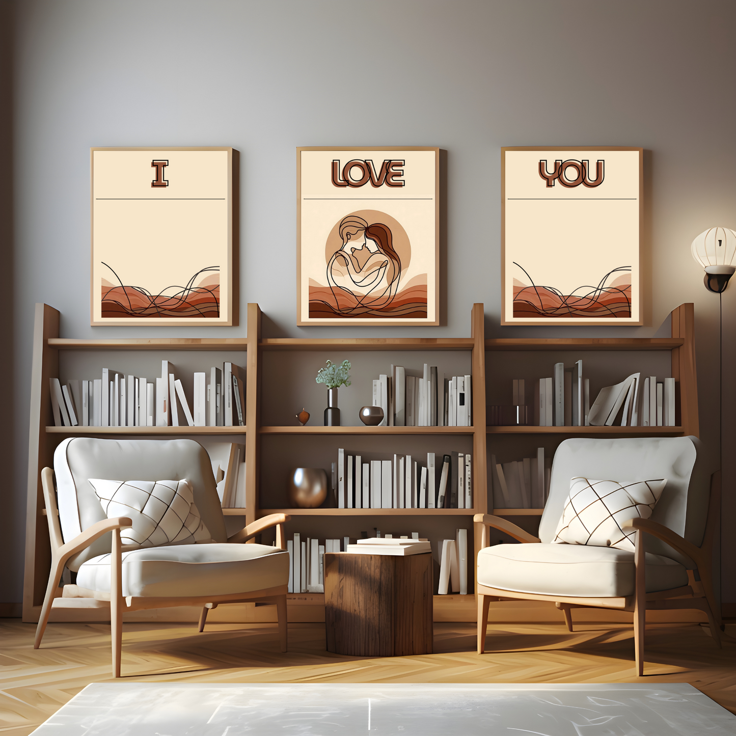 Valentines digital wall art - set of 3 prints