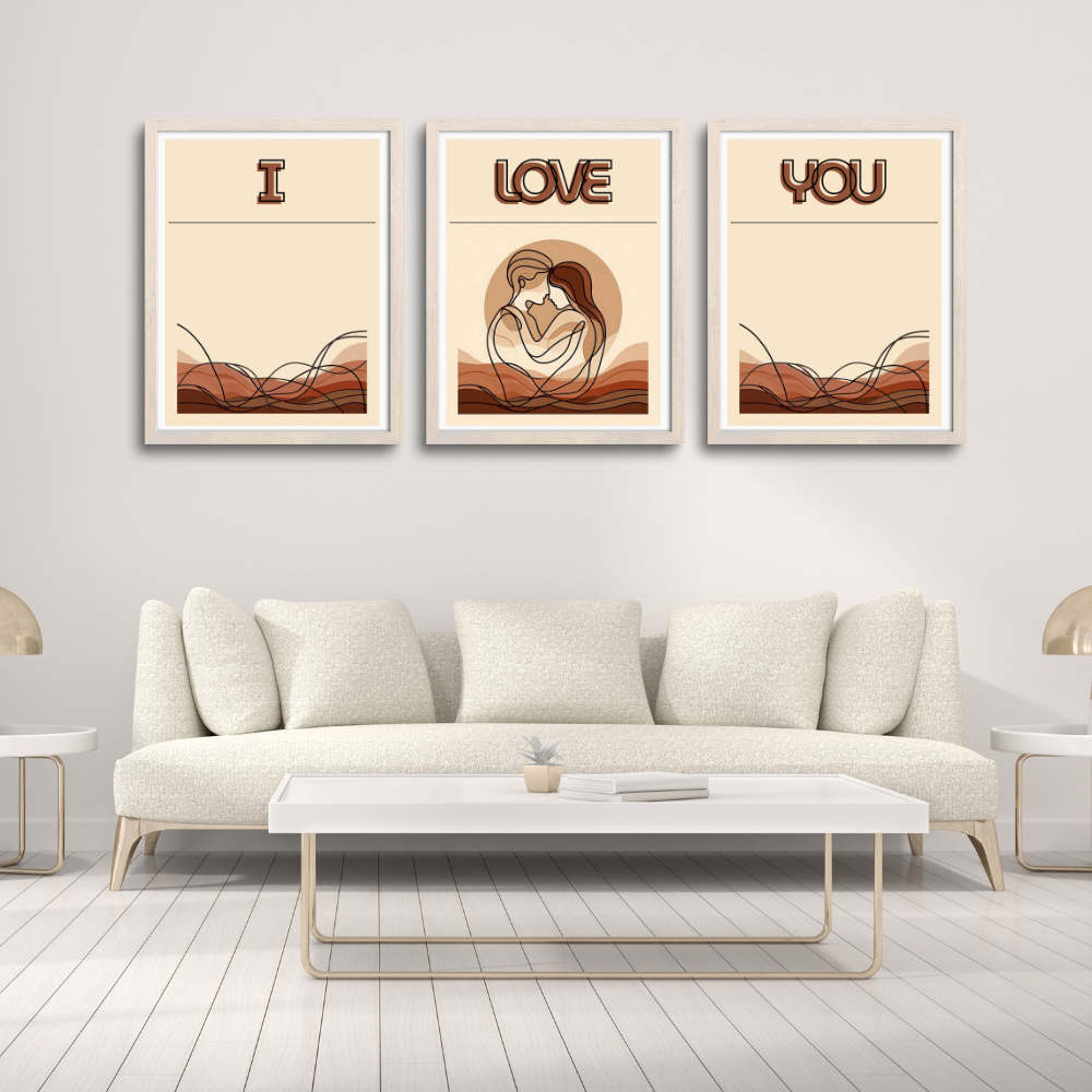 Valentines digital wall art - set of 3 prints